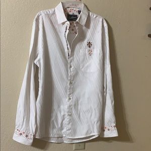 Da Vinci EST 1952 Men’s Dress Shirt white/flowers